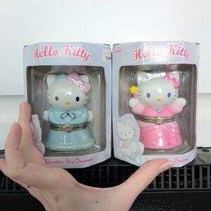 Vintage Sanrio Hello Kitty Porcelain Trinket Box Ornaments Set